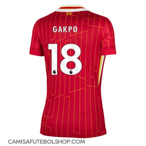 Camisa de time de futebol Liverpool Cody Gakpo #18 Replicas 1º Equipamento Feminina 2024-25 Manga Curta